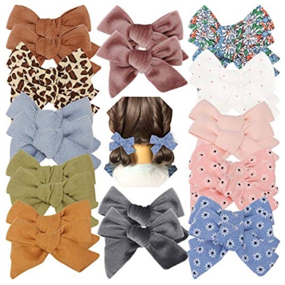 TOKUFAGU 24 Pieces Baby Girls Hair Clips, 4.5 Inch Alligator Clips - Picture 1 of 8